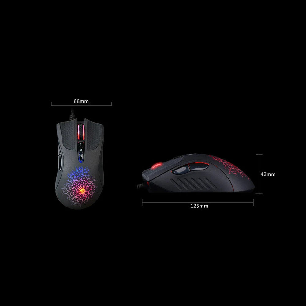 For Bloody A90 Optical Gaming Mouse Colorful Glare Wired Mice Inactive Version