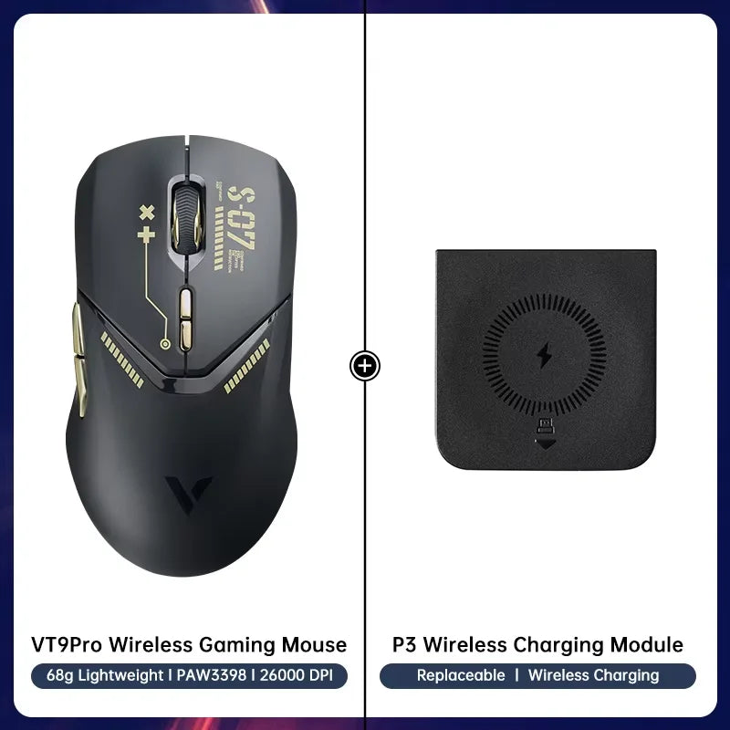 Rapoo VT9PRO/VT9Air 4K Wireless Gaming Mouse Superlight 26000DPI 4KHz Polling Rate 0.25ms Response Time 180H BatteryLife PAW3398