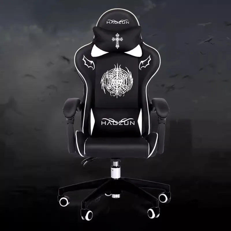 Men's Black Gaming Chair Cute Computer Chair Home Comfort Lift Boss Seat Internet Cafe Game Anchor Live Chair