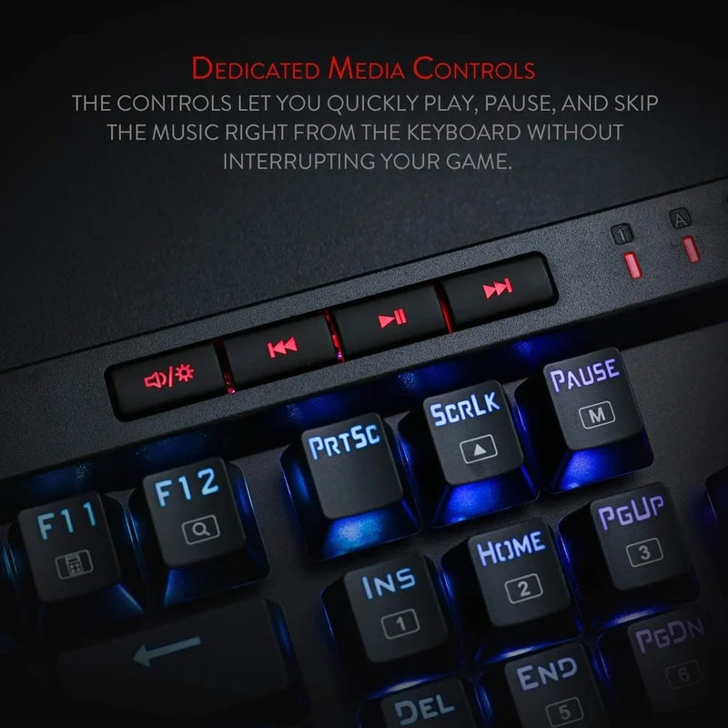 Redragon K580 VATA RGB 104 Keys LED USB Backlit Mechanical Gaming Wired Backlight Computer Keyboard Anti-ghosting with Macro Key