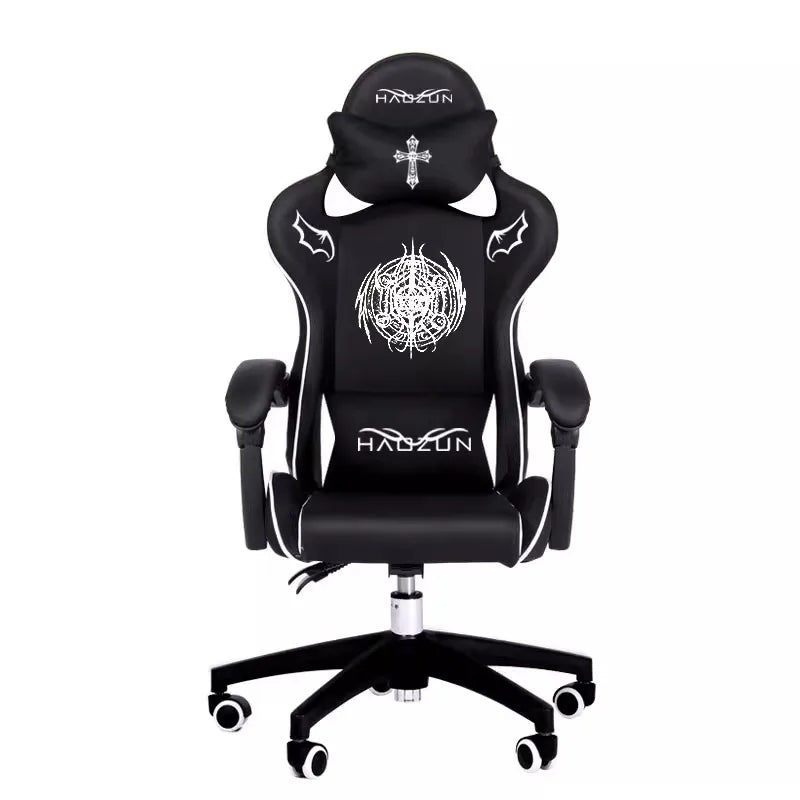 Men's Black Gaming Chair Cute Computer Chair Home Comfort Lift Boss Seat Internet Cafe Game Anchor Live Chair