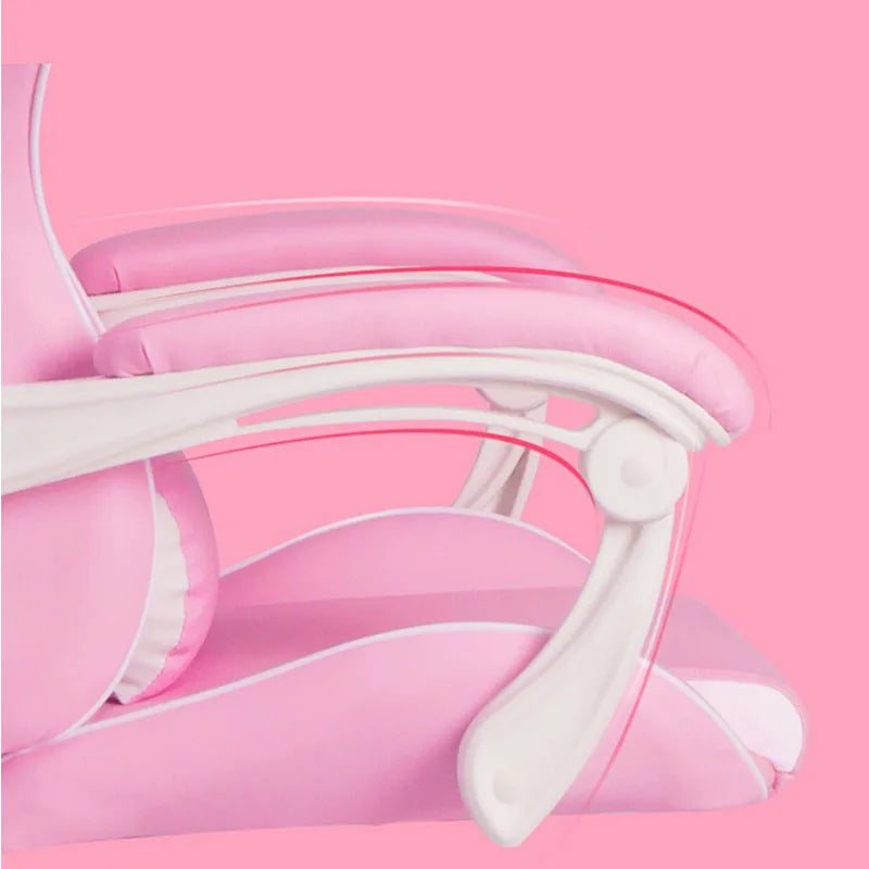 Pink Girl Heart Game Chair Live Broadcast Home Lift Computer Competitive Swivel Chair Fashion Comfortable Boss Office Back Seat
