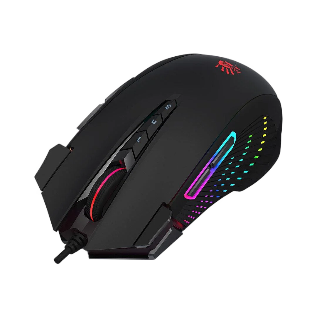 Bloody J90s Gaming Mouse, BC3332-S Gaming Engine, 8000 CPI, Acceleration 25 g, Metal X'Glide Armor Boot