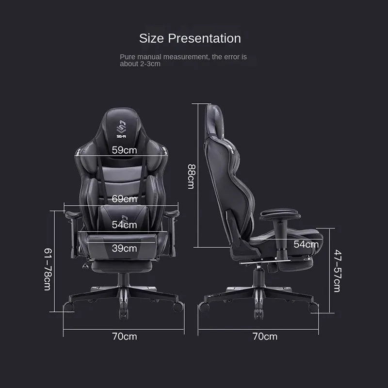 Gaming Chair Ergonomic Office Chair Adjustable Backrest Comfortable Recliner Leather Lift Boss Chair with Footrest