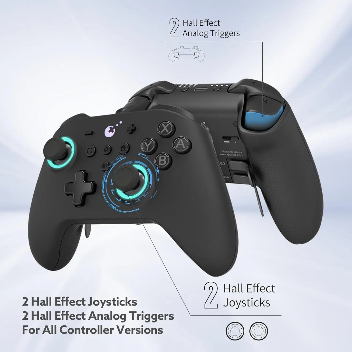 GuliKit KK3 MAX Controller RGB Lights 1000Hz Polling Rate Maglev Rotor HD Vibration Hall Effect Joystick Remote for SWITCH 2