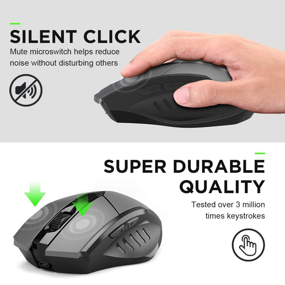 Bluetooth Compatible Mouse Rechargeable 2.4G INPHIC Wireless Mouse Office Mute Support PC Laptop Tablet Smartphone Universal