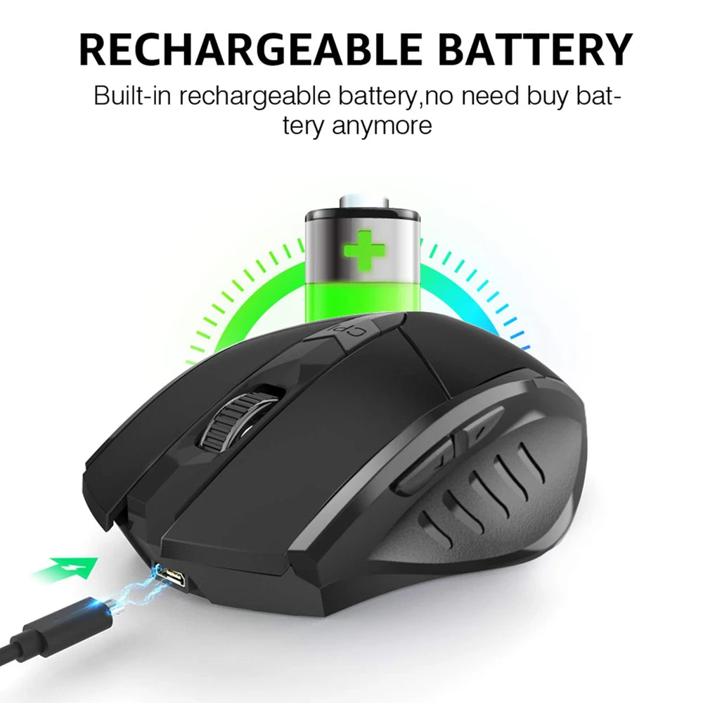Bluetooth Compatible Mouse Rechargeable 2.4G INPHIC Wireless Mouse Office Mute Support PC Laptop Tablet Smartphone Universal