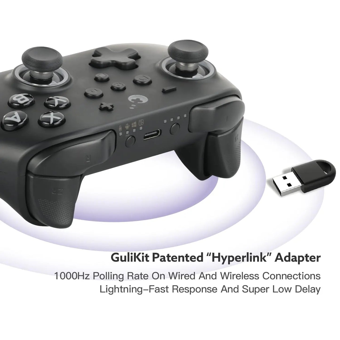 GuliKit KK3 MAX Controller RGB Lights 1000Hz Polling Rate Maglev Rotor HD Vibration Hall Effect Joystick Remote for SWITCH 2