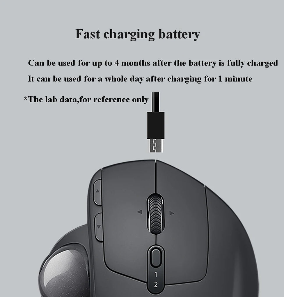 Logitech MX Ergo S Wireless Trackball Mouse Adjustable Ergonomic Design Rechargeable Bluetooth Mouse for Office Drawing Laptop