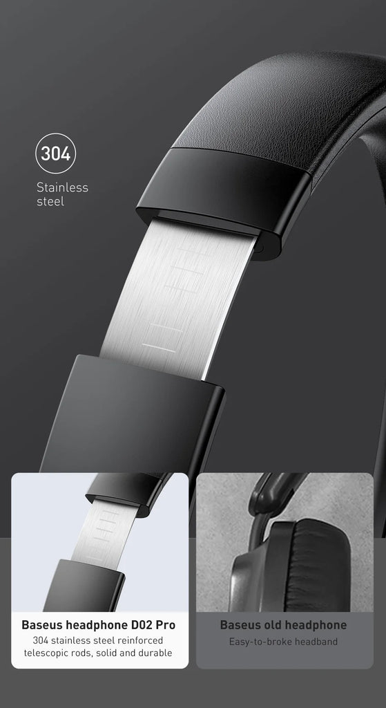 Baseus D02 Pro Wireless Headphones Bluetooth Earphone 5.3 Foldable Headset Sport Over the Ear Headphone Gaming Bluetooth Earbuds