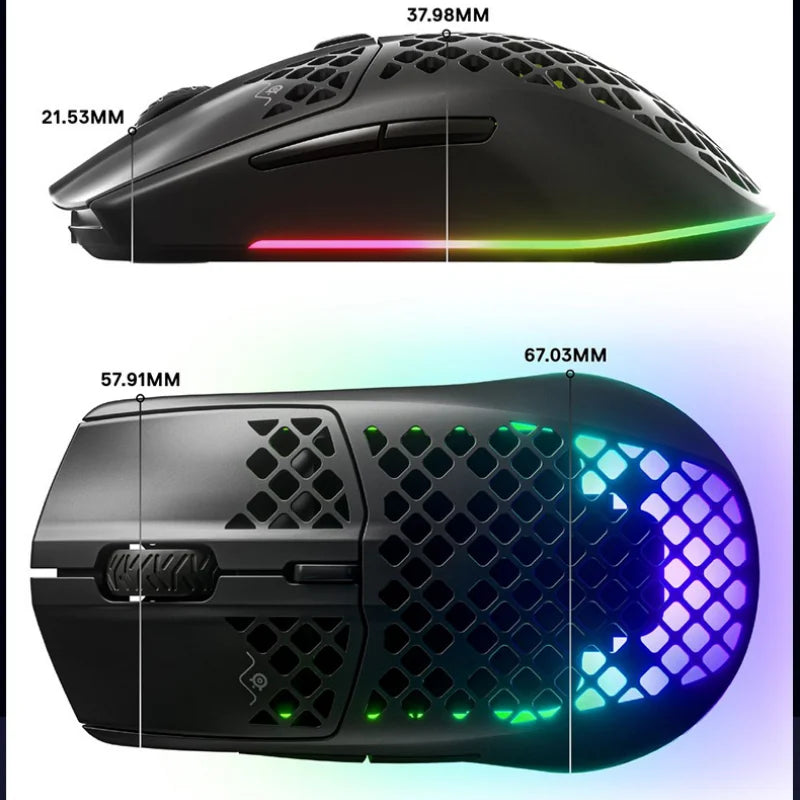 Steelseries Aerox3 Wireless hole mouse Rechargeable 2.4G Bluetooth 5.0 Gaming Mouse For LOL CS