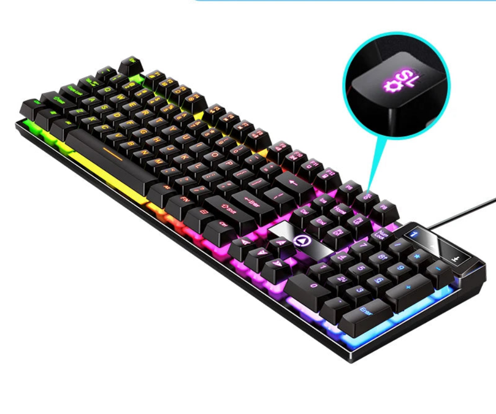 YINDIAO Keyboard Gaming Wired Laptop Desktops PC Computer Office Accessories Low Profile Gamer Keyboards With Numpad