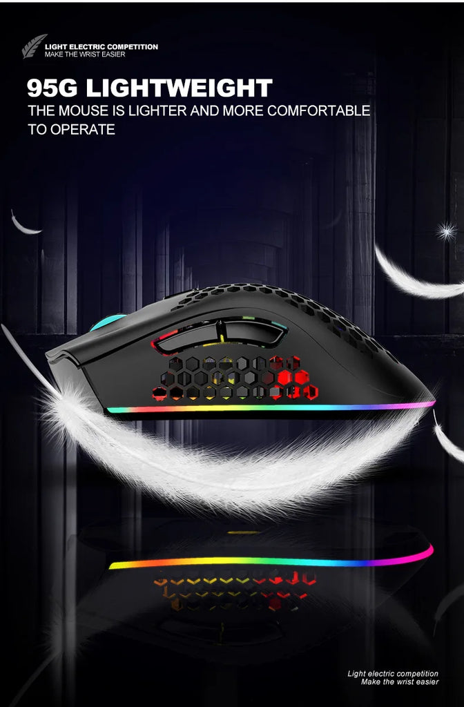 BM600 Rechargeable USB 2.4G Wireless RGB Light Honeycomb Gaming Mouse Desktop PC Computers Notebook Laptop Mice Mause Gamer Cute