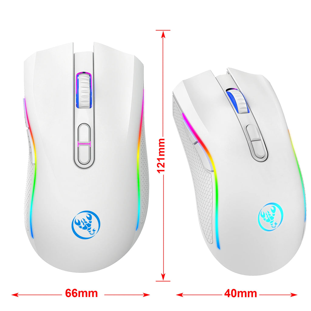 Rechargeable 2.4G Wireless RGB Gaming Mouse Ergonomic Gaming Backlit Mice for Laptop PC