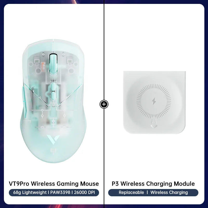 Rapoo VT9PRO/VT9Air 4K Wireless Gaming Mouse Superlight 26000DPI 4KHz Polling Rate 0.25ms Response Time 180H BatteryLife PAW3398