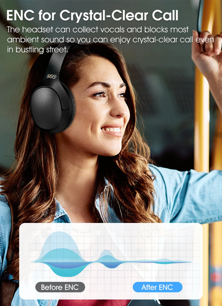 QCY H2 Pro Wireless Headphones Bluetooth 5.3 Earphone HIFI 3D Stereo Headset BASS Mode Gaming Earbuds Over the Ear Headphone 70H