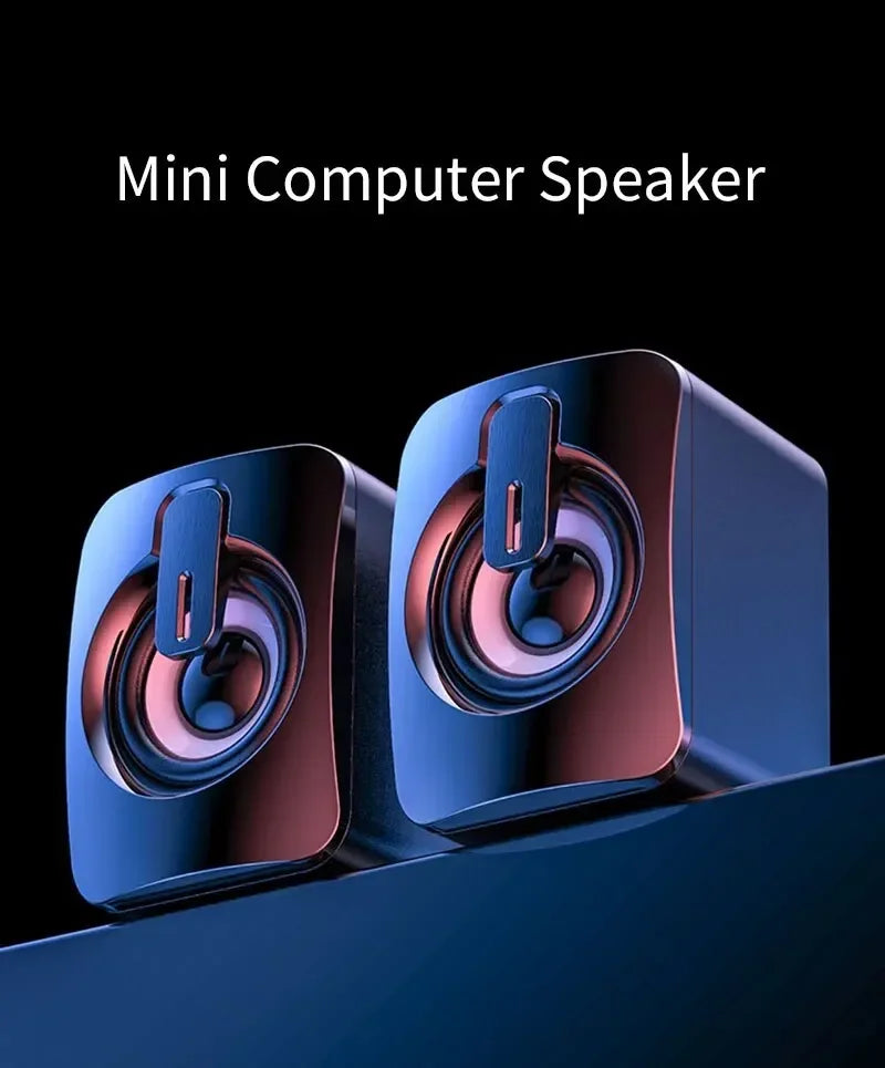 Home Camping Computer Speakers PC Sound Box HIFI Stereo Microphone USB Wired Caixa De Som with LED Light For Desktop Computer