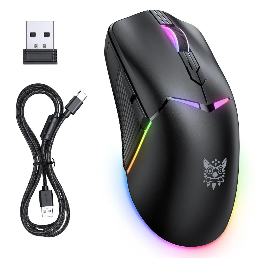 ONIKUMA Wireless Headphones RGB Lighting 2.4G Bluetooth Gaming Headset Active Noise Reduction Ultra Long Life for PC Gamer GT808