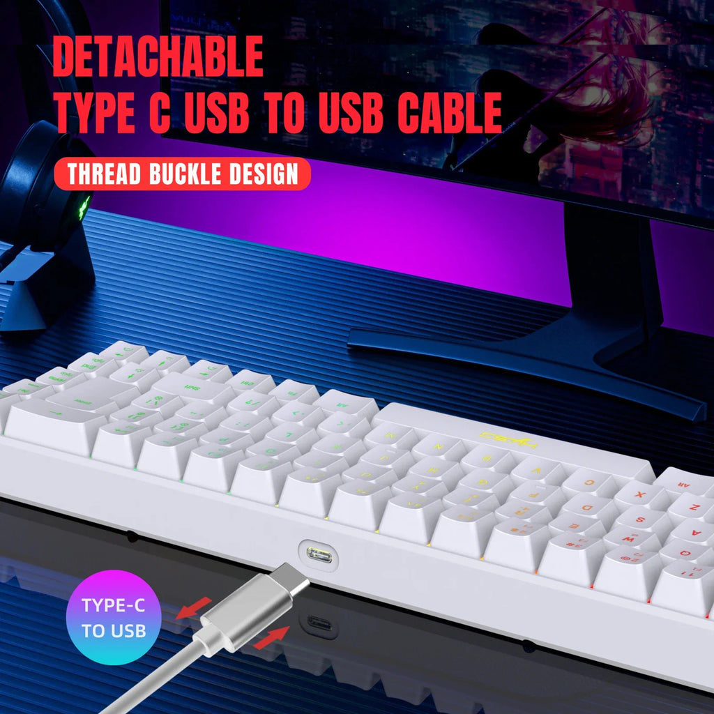 H61K Mechanical k Wired Streamer Mini Gaming Keyboard 19-Key Conflict-Free Membrane Keyboard but Mechanical Feel for Game/Office