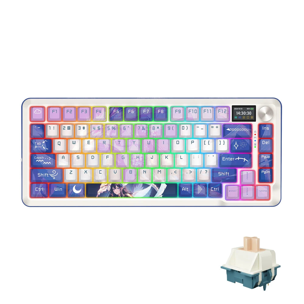REDRAGON FLEKACT K708 PRO RGB USB Mechanical Gaming Keyboard 82 Keys Support Bluetooth wireless 2.4G Wired for Gamer Computer PC