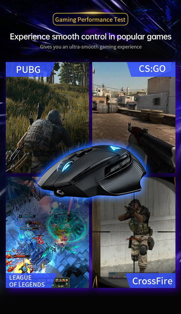 TAIDU TWG502 Gaming Mouse with RGB 2.4G Wireless Bluetooth Mouse 3Mode 14800DPI Lightweight for PC Gamer Computer Laptop
