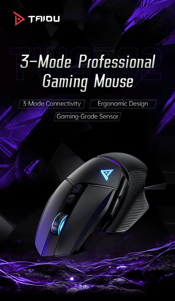 TAIDU TWG502 Gaming Mouse with RGB 2.4G Wireless Bluetooth Mouse 3Mode 14800DPI Lightweight for PC Gamer Computer Laptop