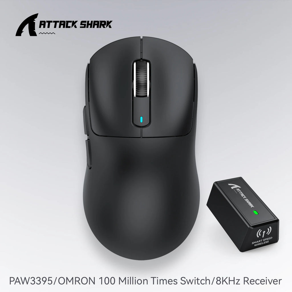 Attack Shark X3 Wireless Mouse,PixArt PAW3395 26K DPI  1K/4K Lightweight Mouse ,Tri-Mode Macro Gaming Mouse,Laptop/win/mac