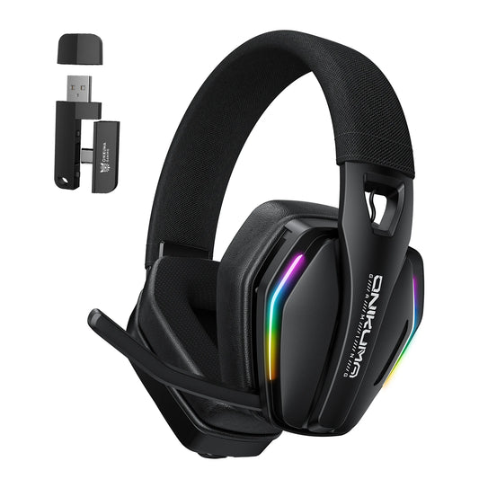 Onikuma GT826 Tri-mode Gaming Headset Bluetooth 5.3/2.4G/USB-C Headphone Driver 40mm High capacity battery 1000mAh
