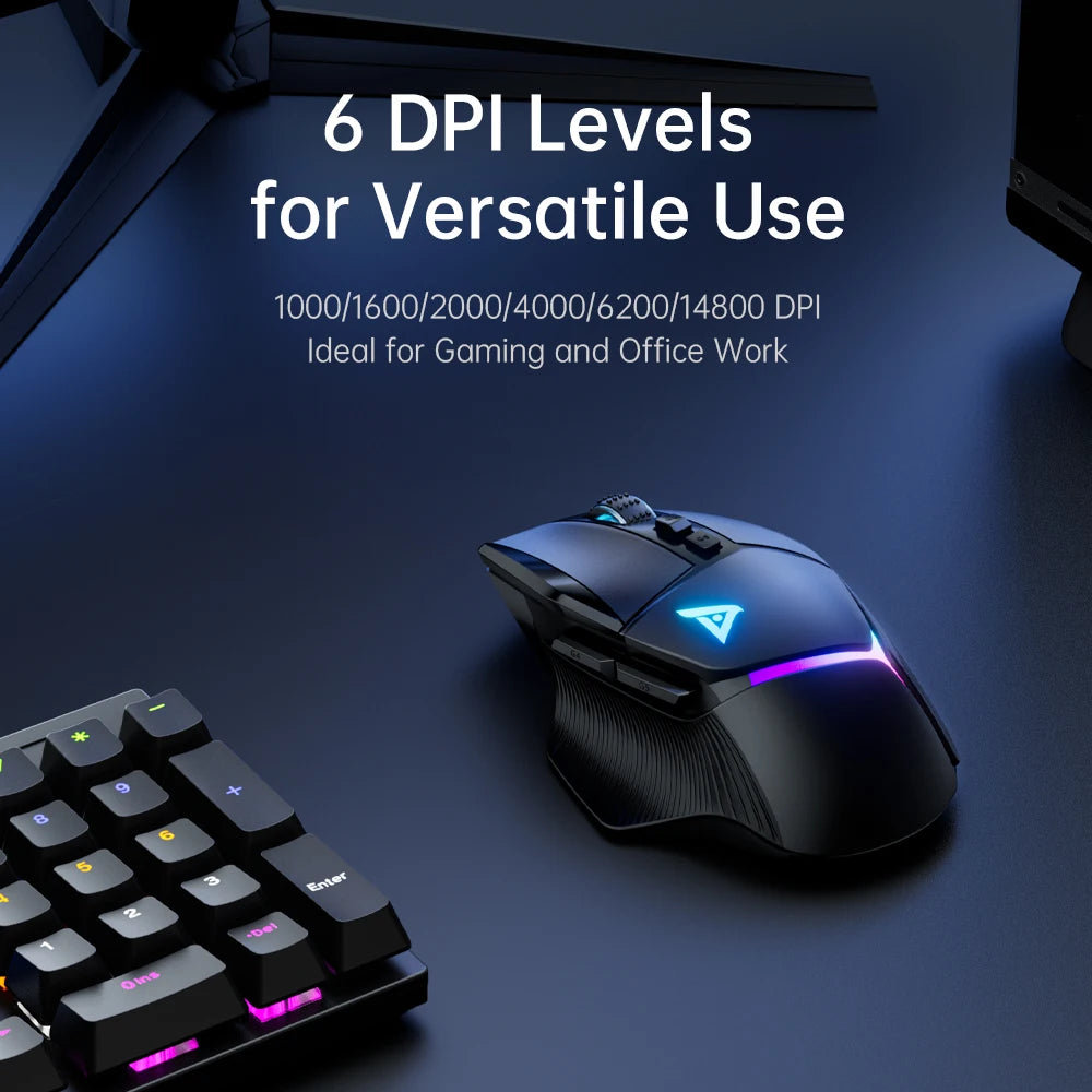 TAIDU TWG502 Gaming Mouse with RGB 2.4G Wireless Bluetooth Mouse 3Mode 14800DPI Lightweight for PC Gamer Computer Laptop