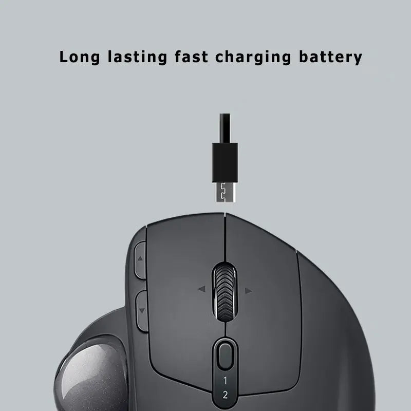 Logitech MX Ergo S Wireless Trackball Mouse Adjustable Ergonomic Design Rechargeable Bluetooth Mouse for Office Drawing Laptop