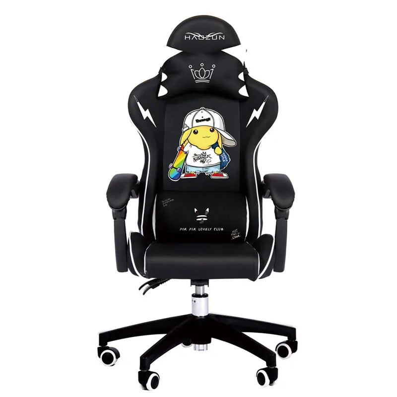 Men's Black Gaming Chair Cute Computer Chair Home Comfort Lift Boss Seat Internet Cafe Game Anchor Live Chair