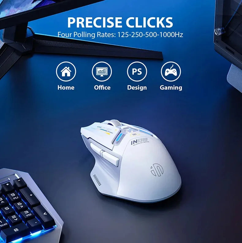 Inphic IN9 Wireless Gaming Mouse Rechargeable PAW3325 Bluetooth Mouse RGB Lighting Effect Desktop Computer Laptop Universal