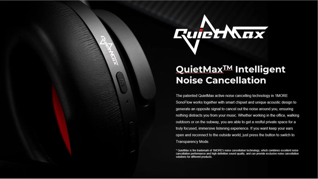 1MORE SonoFlow Active Noise Cancelling Headphones 70H Playtime Clear Calls electronics flash-sale Headset HC905 Bluetooth 5.0