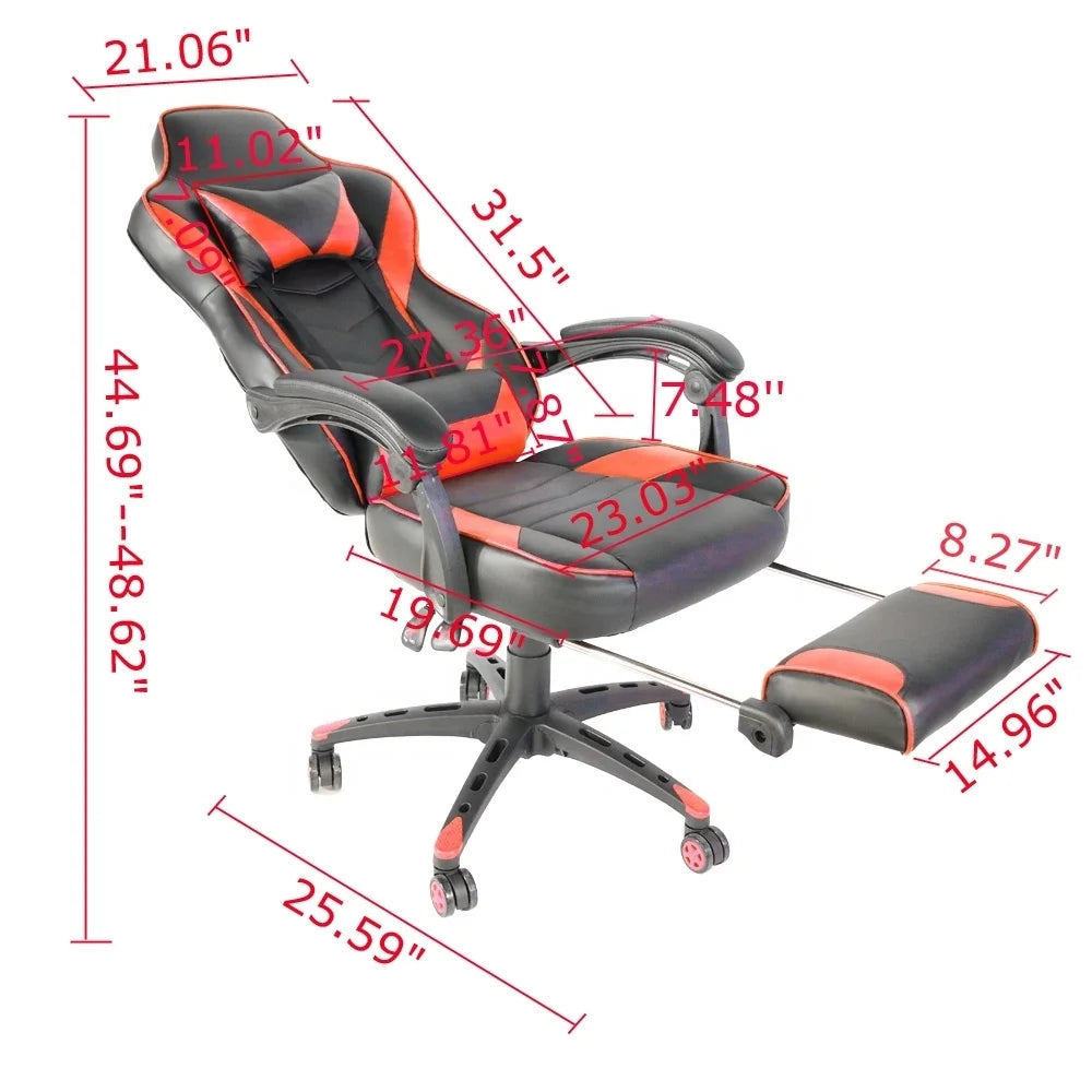 Office Chairs Furniture From China High Back Leather Fashion Black Red White Blue Metal Gaming Chair