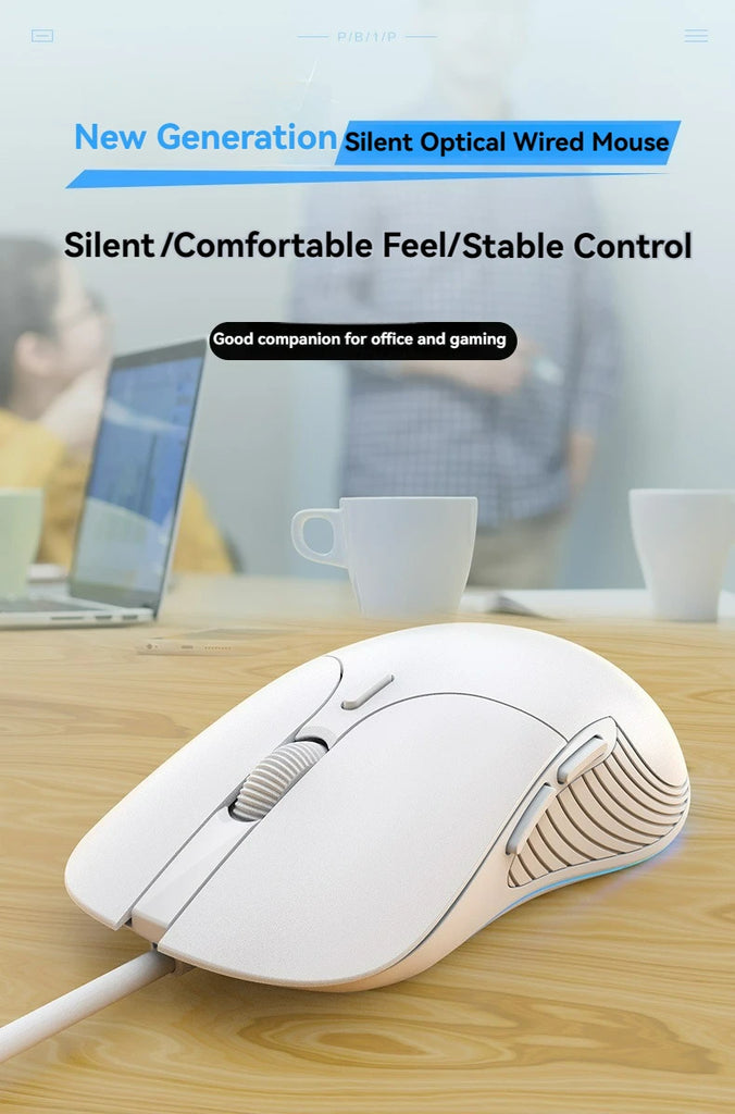 Wired Mouse Gaming Macro  8800DPI Adjustable 6 Buttons Silent Click Light-emitting Mouse Office For Desktop Computer Notebook