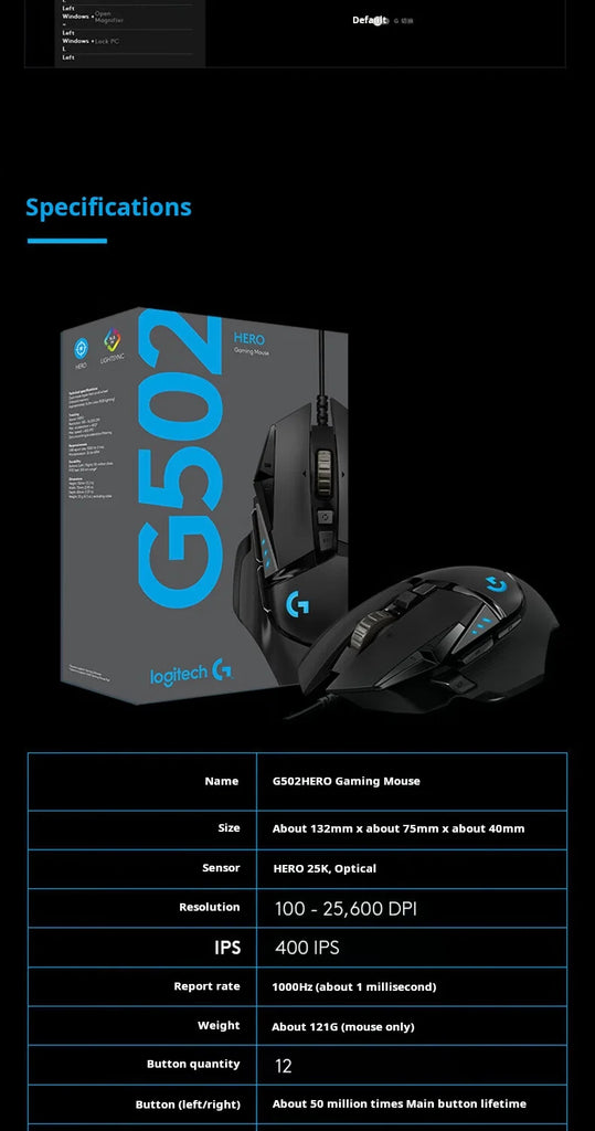 Logitech G502hero Master Wired Gaming Mouse 502 Esports Machinery Eat Chicken Macro CS Programming Peripheral