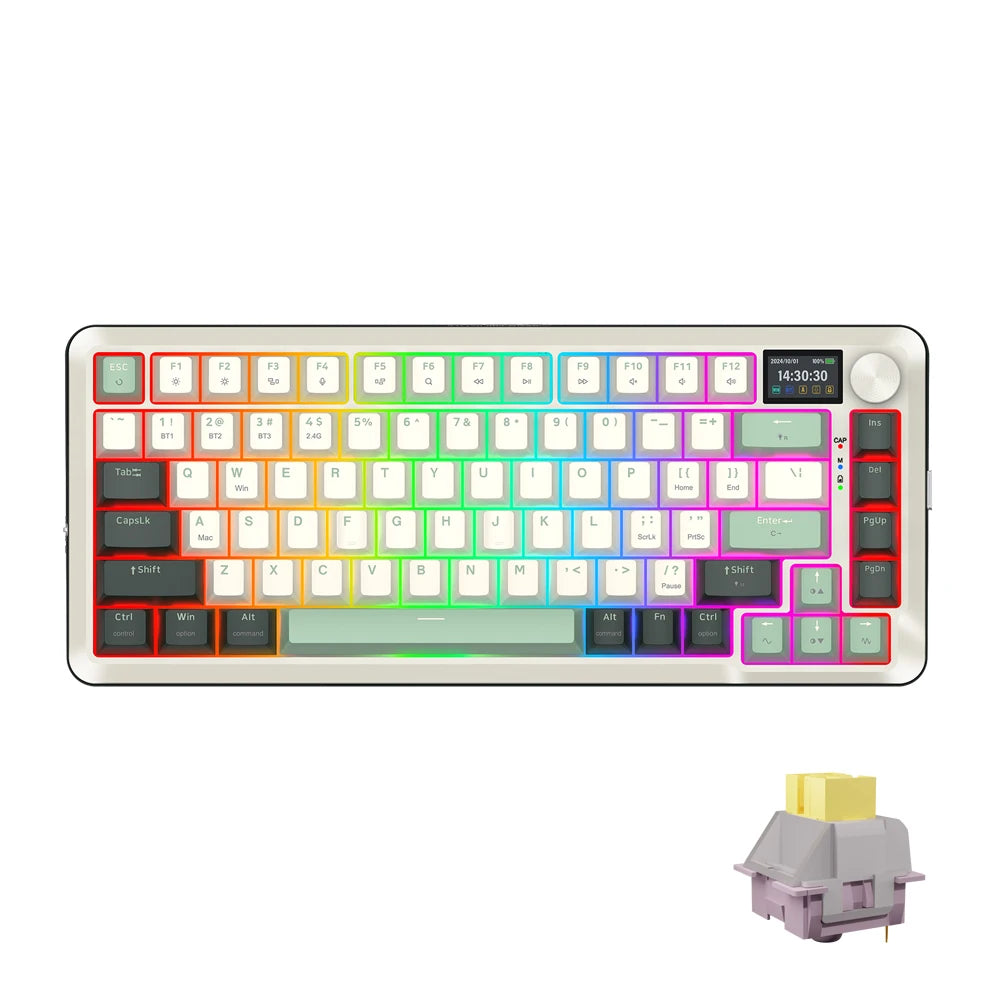 REDRAGON FLEKACT K708 PRO RGB USB Mechanical Gaming Keyboard 82 Keys Support Bluetooth wireless 2.4G Wired for Gamer Computer PC