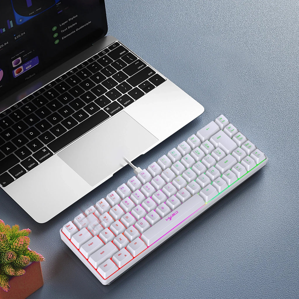 H61K Mechanical k Wired Streamer Mini Gaming Keyboard 19-Key Conflict-Free Membrane Keyboard but Mechanical Feel for Game/Office