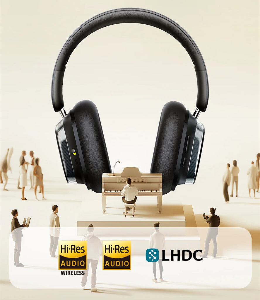 Baseus Bowie 10 Max Wireless Headphones 46dB Hybrid Active Noise Cancellation Earphones Bluetooth 5.4 Hi-Res LHDC 120H Headsets