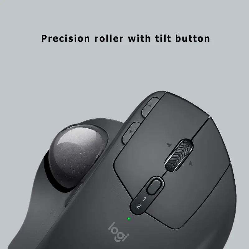 Logitech MX Ergo S Wireless Trackball Mouse Adjustable Ergonomic Design Rechargeable Bluetooth Mouse for Office Drawing Laptop