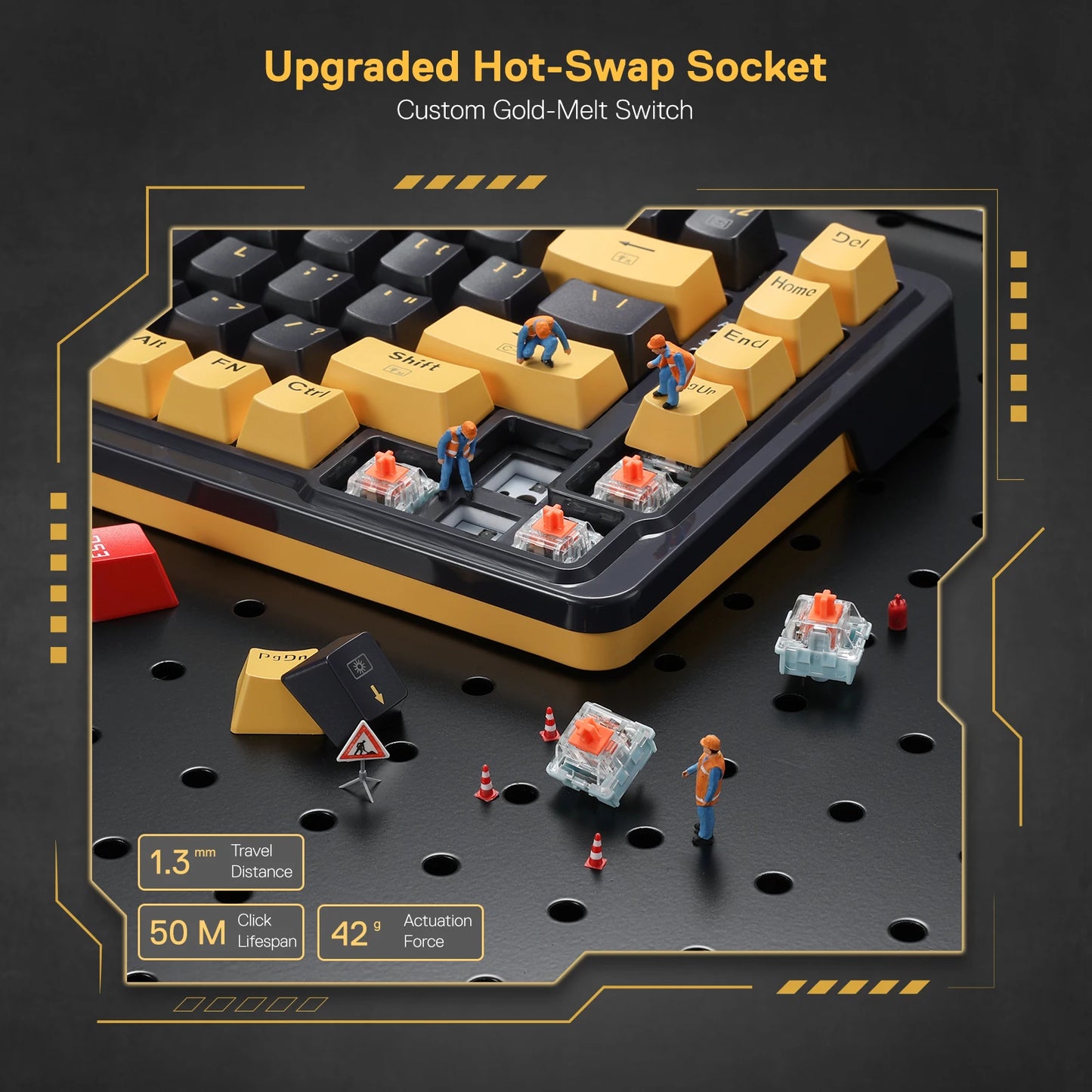 Redragon K649 78% Wired Gasket RGB Gaming Keyboard, 82 Keys Layout Hot-Swap Compact Mechanical Keyboard w/Hot-Swappable Socket