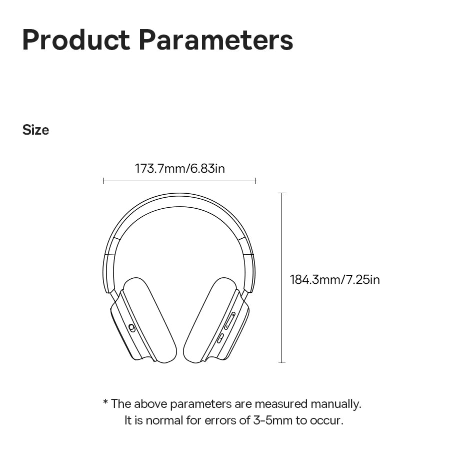 Baseus Bowie 10 Max Wireless Headphones 46dB Hybrid Active Noise Cancellation Earphones Bluetooth 5.4 Hi-Res LHDC 120H Headsets