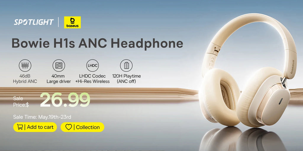 Baseus D02 Pro Wireless Headphones Bluetooth Earphone 5.3 Foldable Headset Sport Over the Ear Headphone Gaming Bluetooth Earbuds