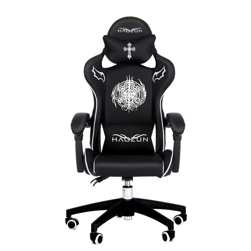 Men's Black Gaming Chair Cute Computer Chair Home Comfort Lift Boss Seat Internet Cafe Game Anchor Live Chair
