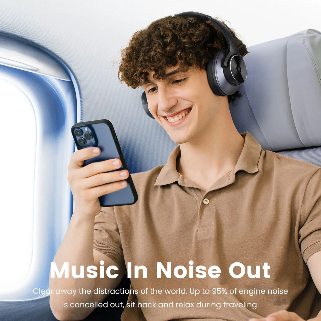 Oneodio A10 Bluetooth 5.4 Headphones Hybrid Active Noise Cancelling With Hi-Res Audio Over Ear Wireless Headset ANC With 5-Mic
