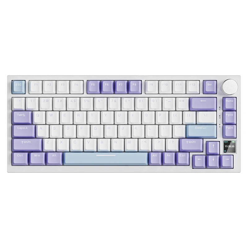 Ajazz AK820 Pro Gaming Mechanical Keyboard 75% Bluetooth/ Wireless Customized Gamer Keyboard with TFT Color Screen Knob for PC