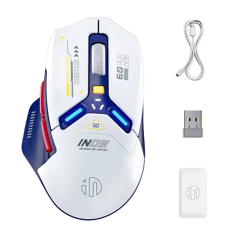 Inphic IN9 Wireless Gaming Mouse Rechargeable PAW3325 Bluetooth Mouse RGB Lighting Effect Desktop Computer Laptop Universal