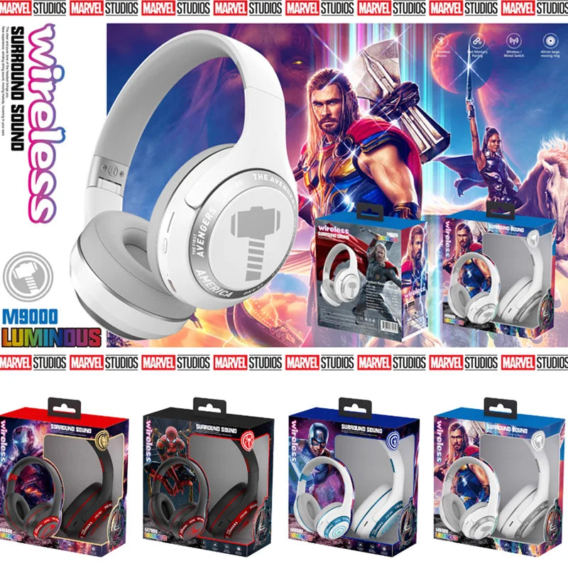 Marvel Spider Man Bluetooth Eagles Over ear Foldable Computer Wireless Headphones Noise Cancellation HIFI Stereo Gaming Headset