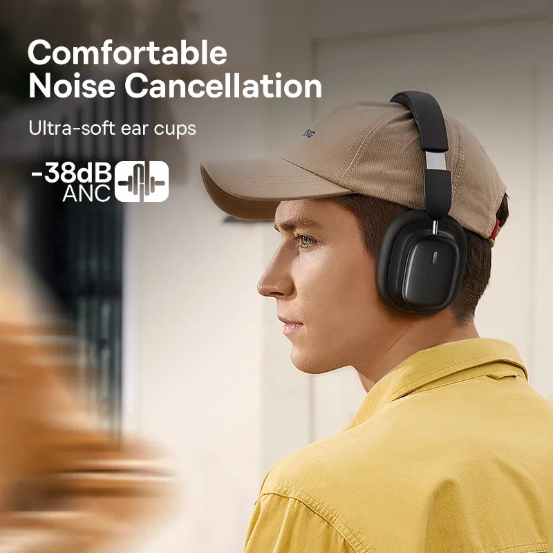 Baseus H1i ANC Wireless Bowie Headphone Bluetooth 5.3 Noise Cancellation Hi-Res 38db 3D Spatial Audio Ear Headsets