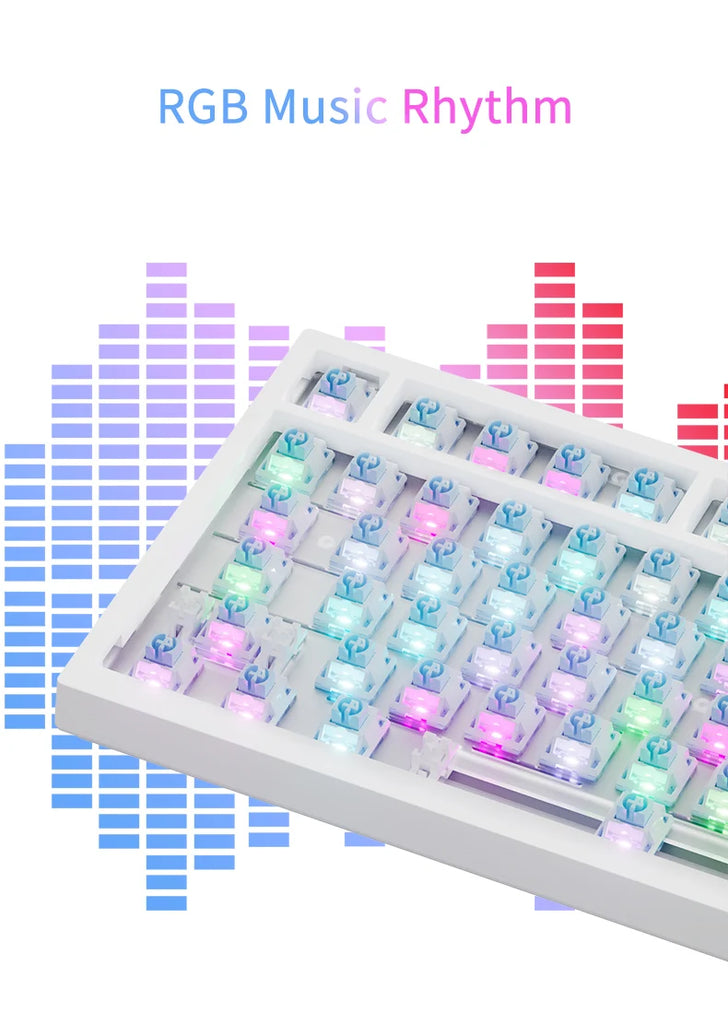 Ajazz AK820 Pro Gaming Mechanical Keyboard 75% Bluetooth/ Wireless Customized Gamer Keyboard with TFT Color Screen Knob for PC